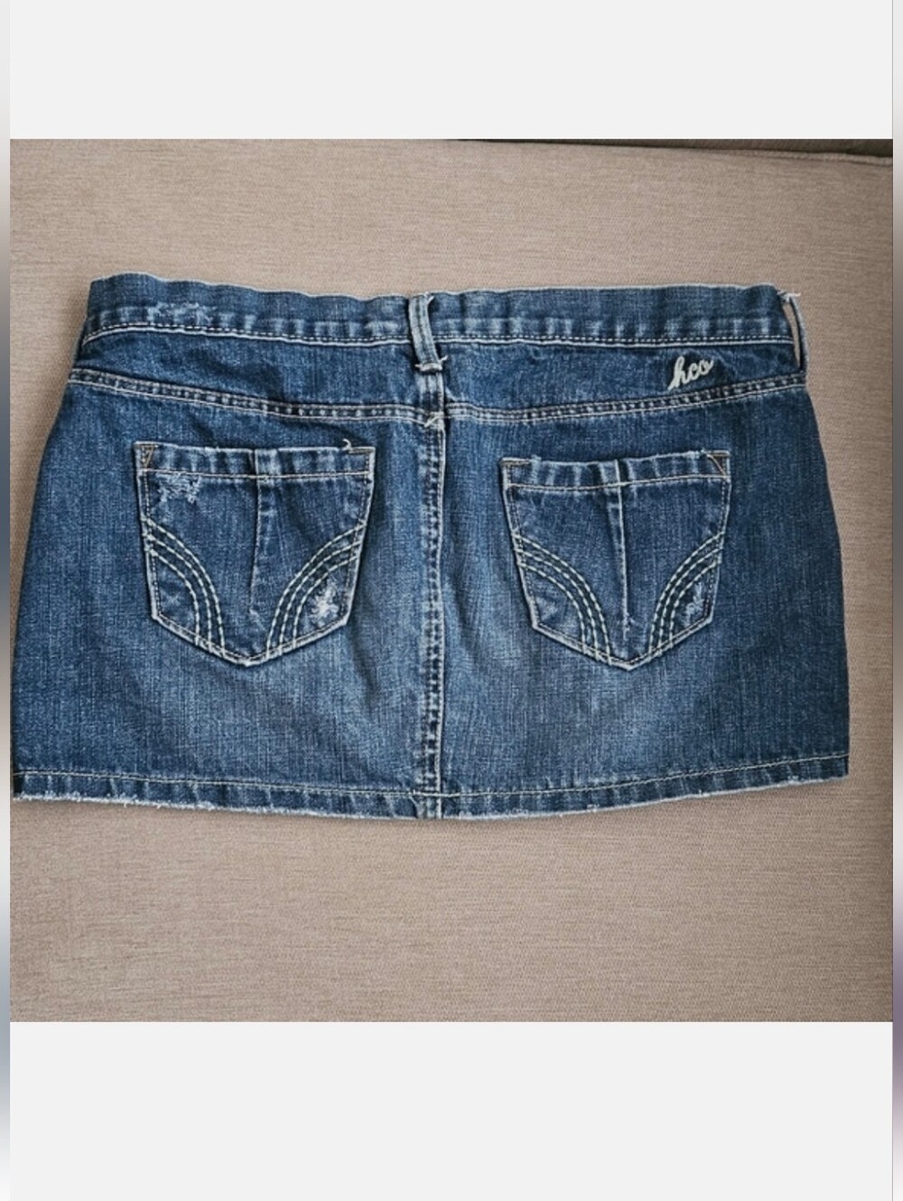 Hollister Women's Blue Denim Skirt Mini Low Rise Y2k Jean Skirt - Picture 5 of 11